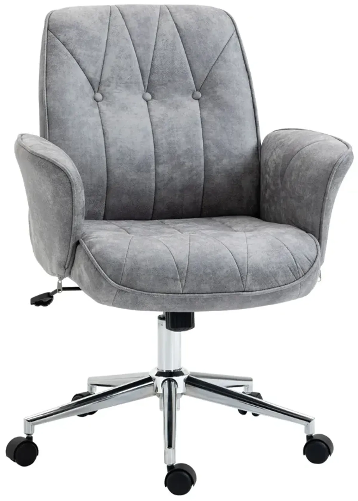 Grey Contemporary Seating: Mid-Back Movable Home Workstation Chair