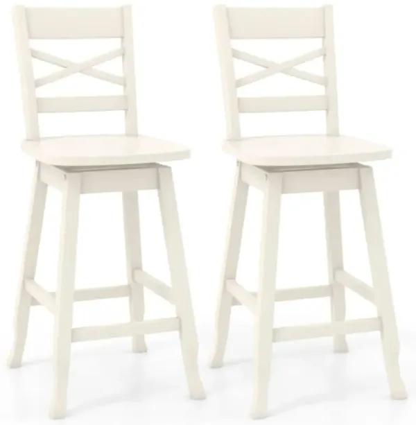 Hivvago Swivel Counter Height Stool Set of 2 with Inclined Backrest