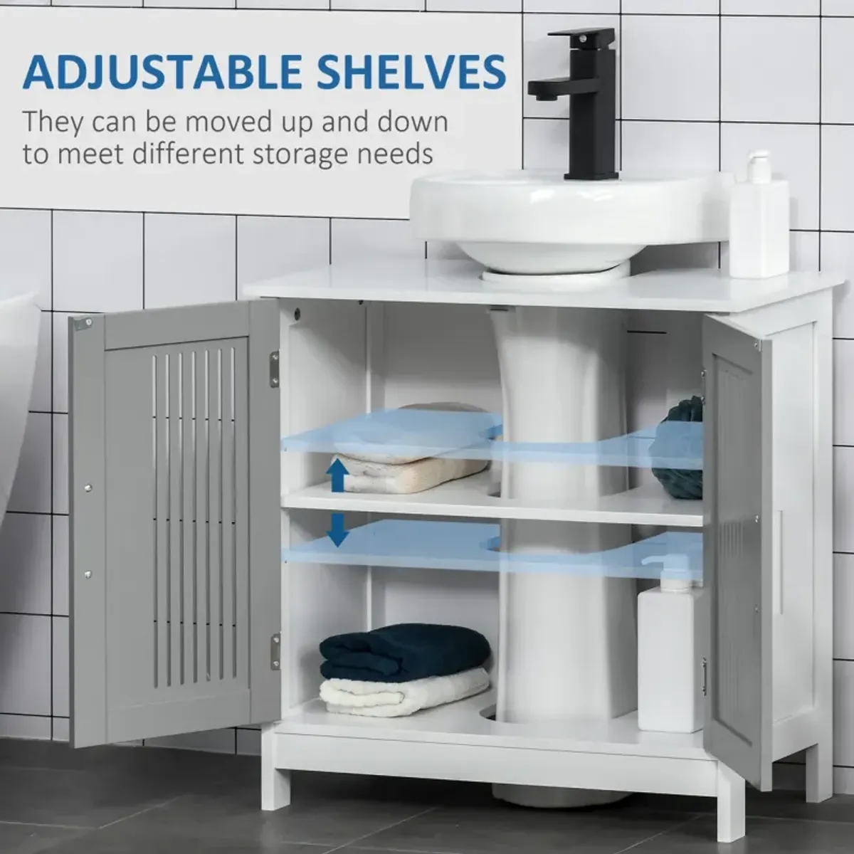 Under Sink Cabinet with Adjustable Shelves