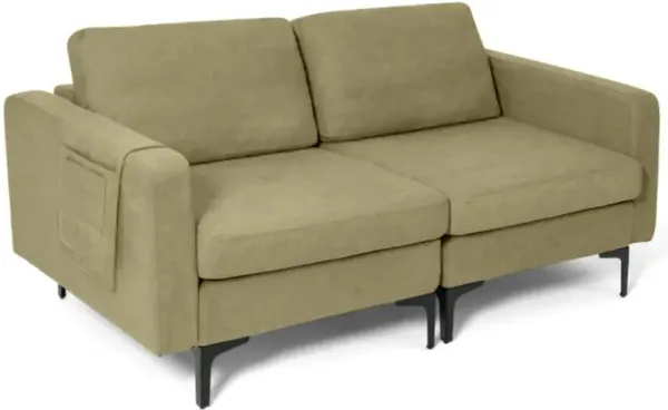 Hivvago Modern Loveseat Sofa Couch with Side Storage Pocket