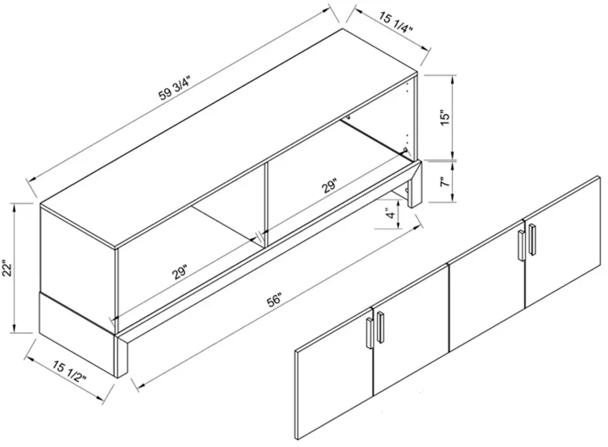 TV Stand White Distressed Grey