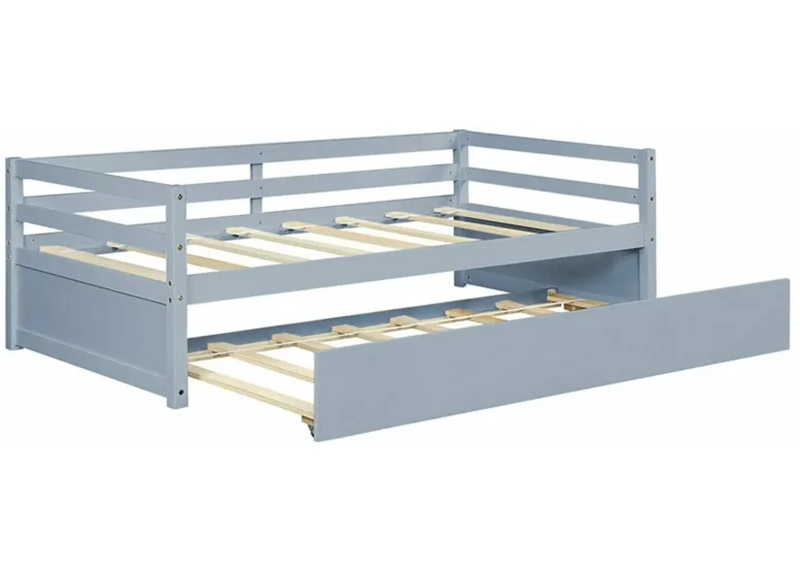 Twin Size Wooden Slat Trundle Platform