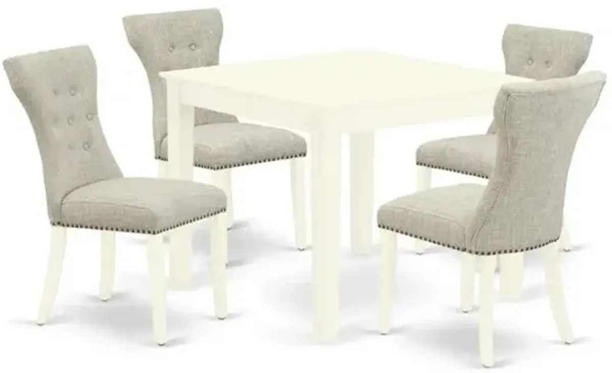 Dining Room Set Linen White, OXGA5-LWH-35