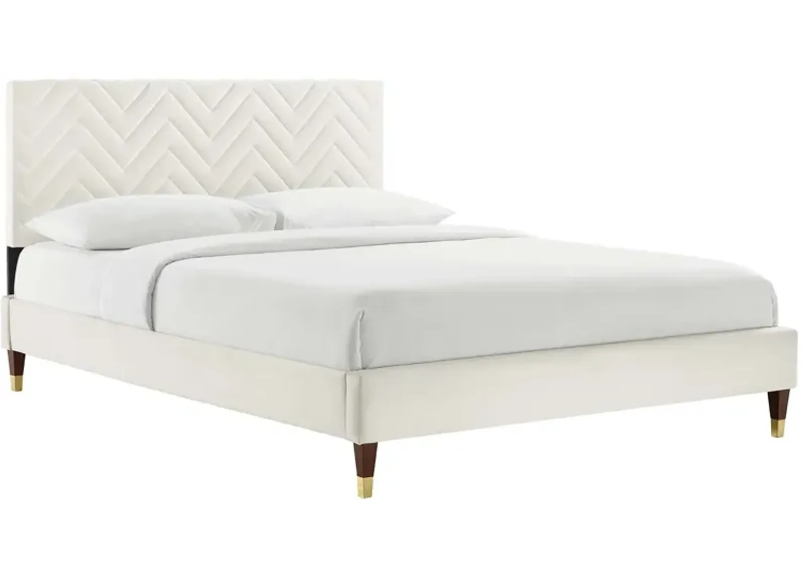 Modway - Leah Chevron Tufted Performance Velvet Full Platform Bed