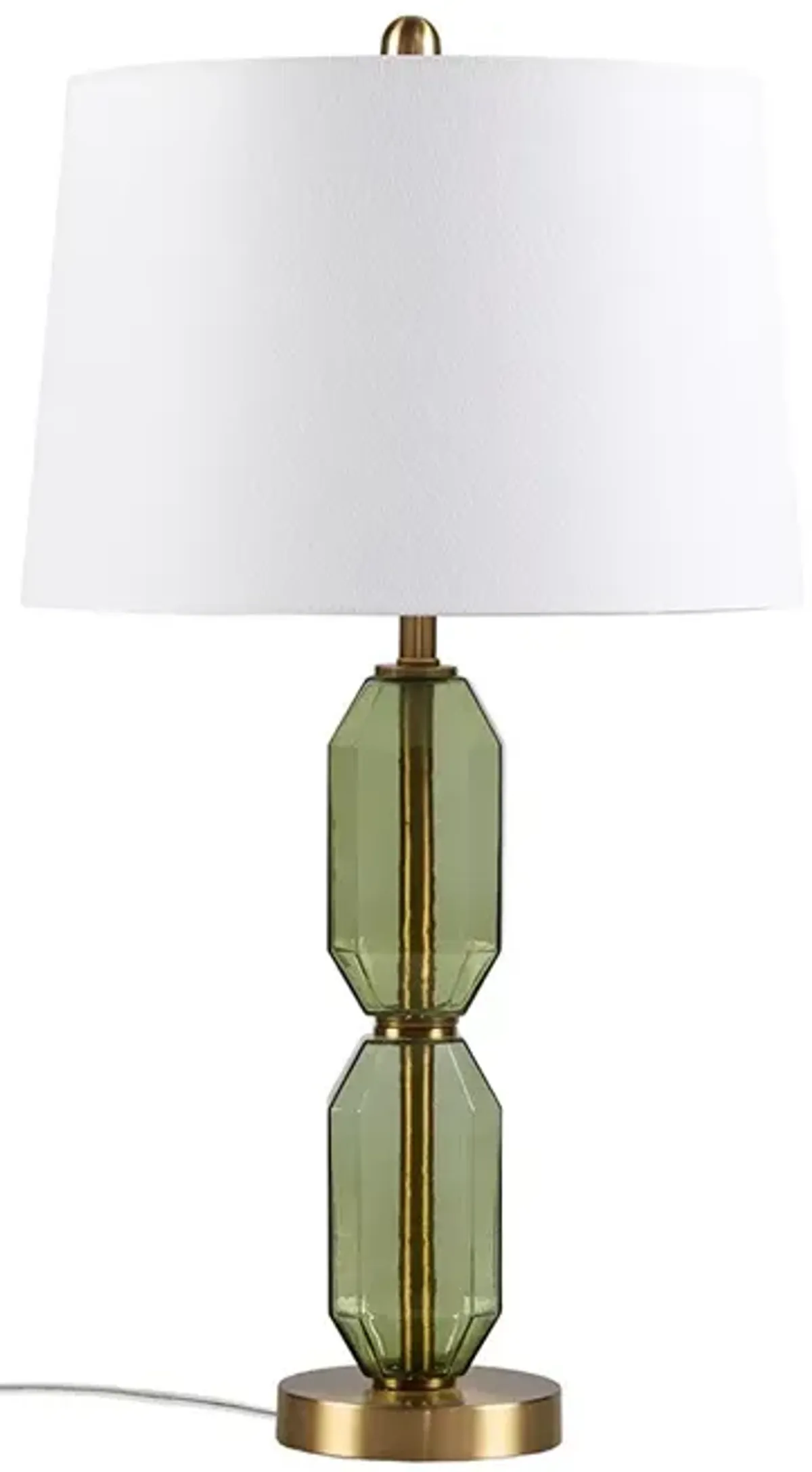 Gracie Mills Roxanne Modern Faceted Brown Glass Table Lamp with 9W LED Bulb