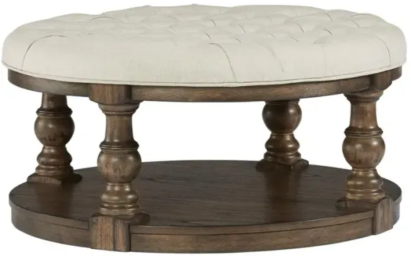 Round Upholstered Cocktail Table