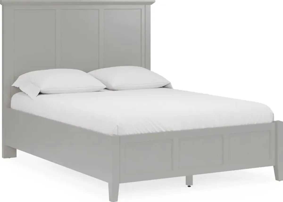 Grace King-size Three Panel Bed in Elephant Grey