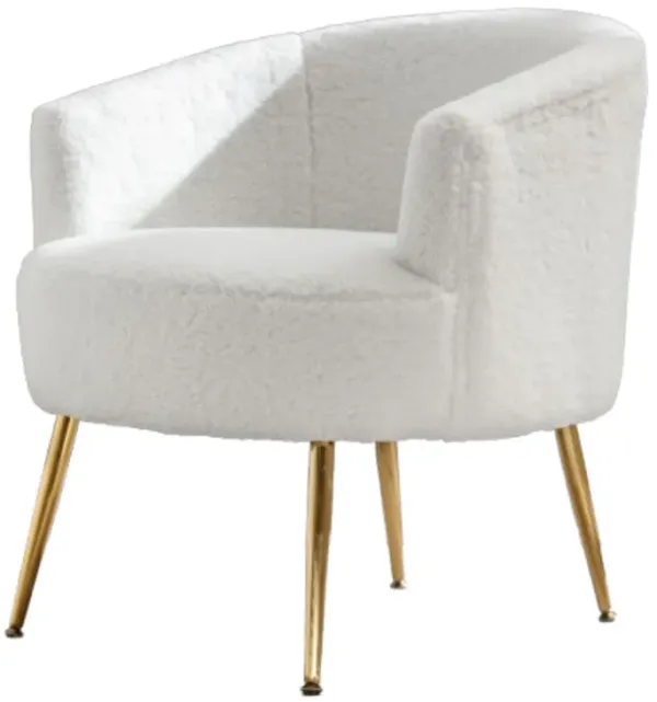 Hivvago Modern Designed Wool Fabric Tub Barrel Home Accent Chair with Gold Legs