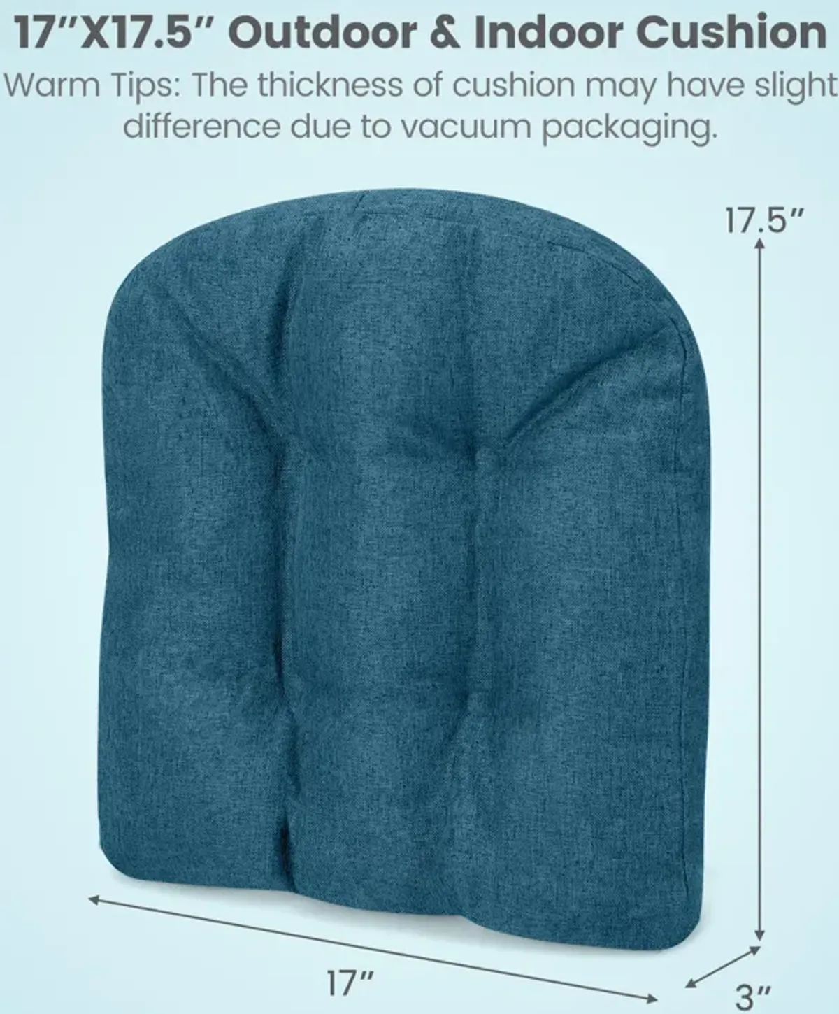 4 Pack U-Shaped Chair Pads with Polyester Cover