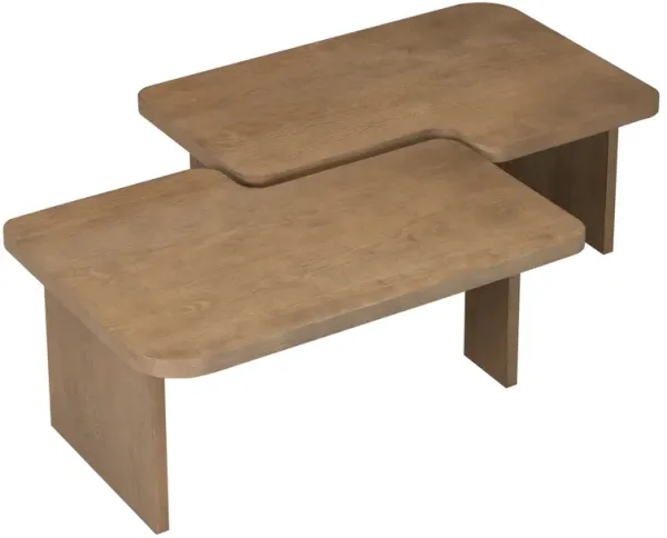 Merax Rectangle Coffee Table with Splicing Design