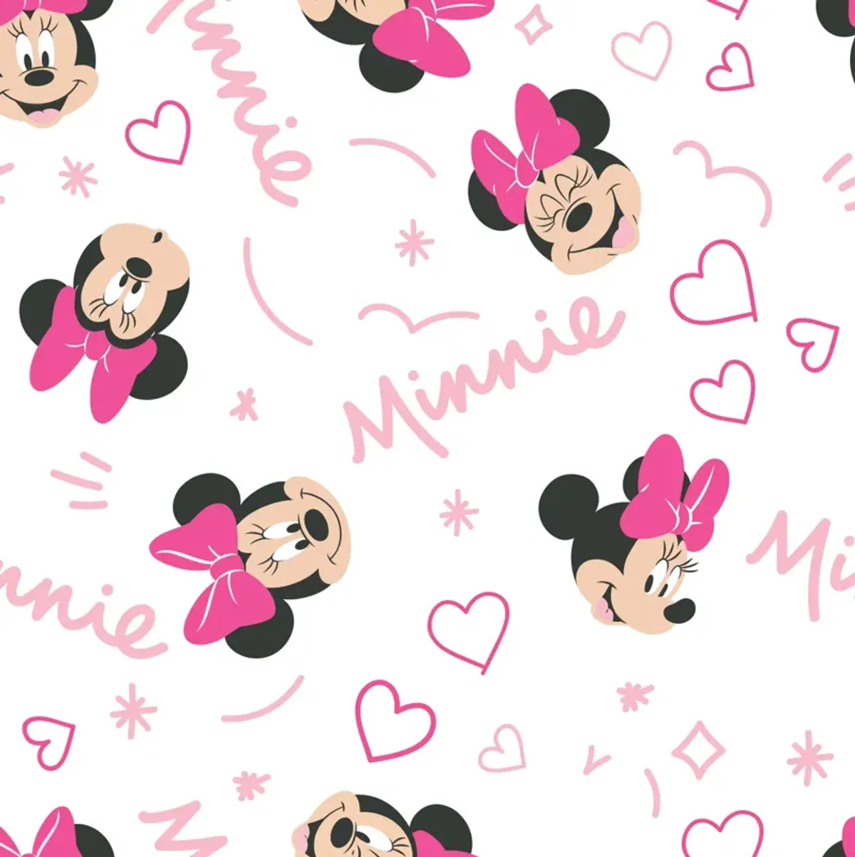 Lambs & Ivy Disney Baby Minnie Mouse Love White/Pink Heart Fitted Crib Sheet