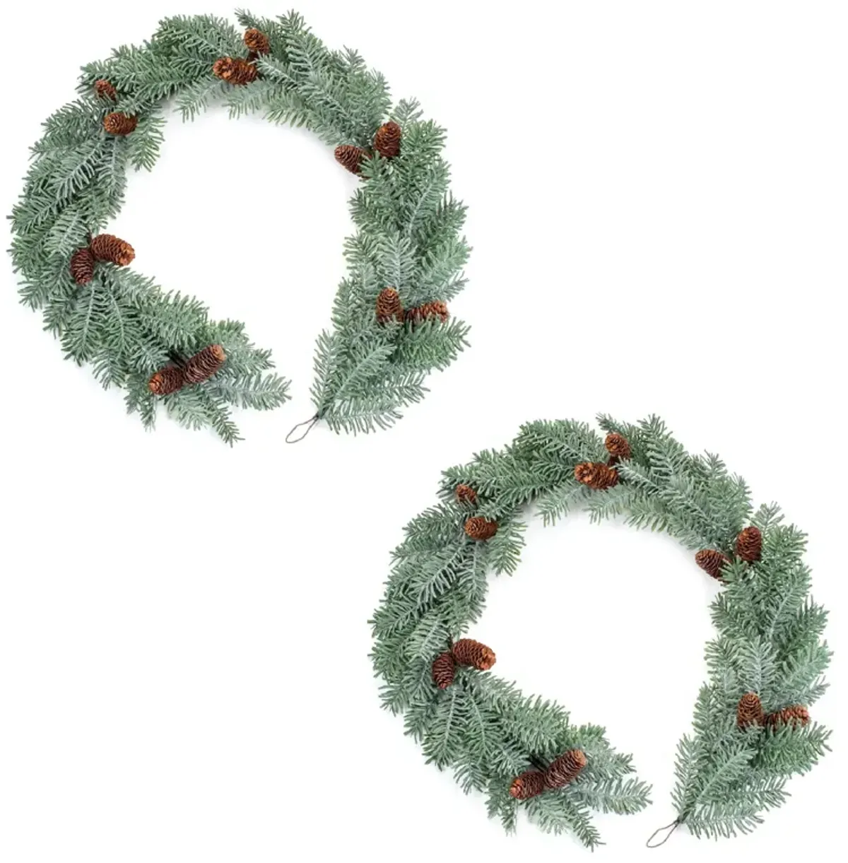 Pine Garland for Holiday and Winter Home Décor (Set of 2)