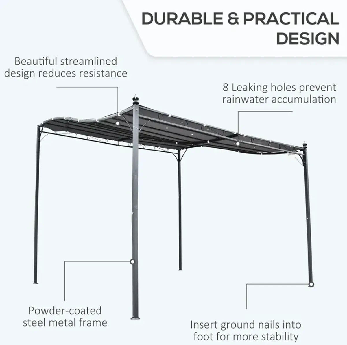 Gray Backyard Oasis: 10x10 Weatherproof Gazebo Canopy