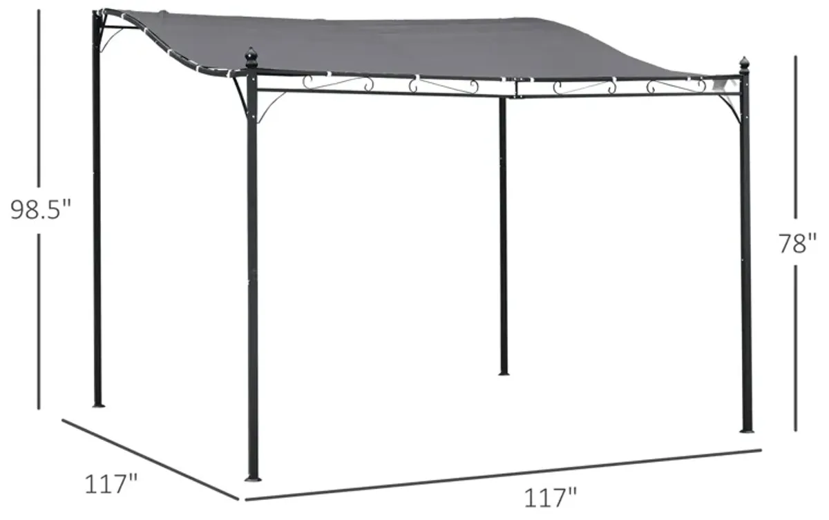 Gray Backyard Oasis: 10x10 Weatherproof Gazebo Canopy