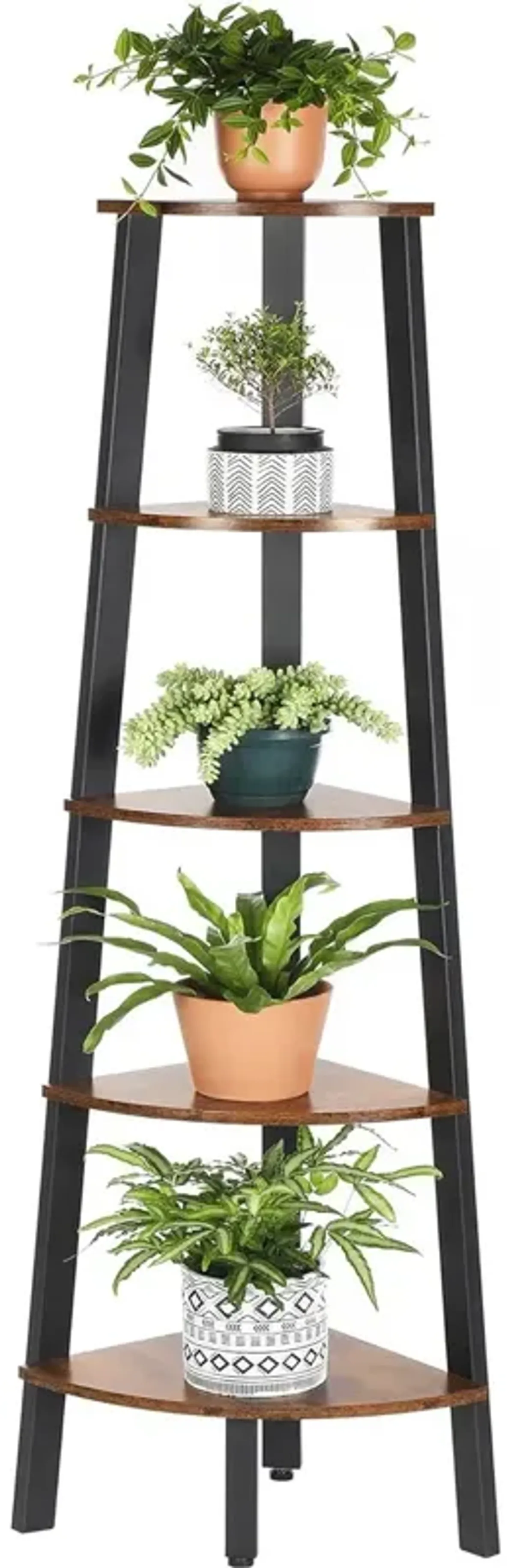 Modern 4-Shelf Corner Shelving Unit Slim Bookcase
