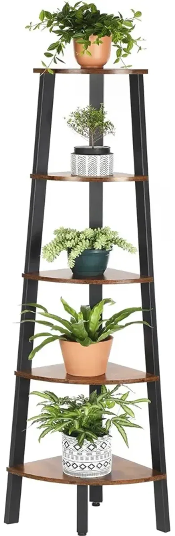 Modern 4-Shelf Corner Shelving Unit Slim Bookcase