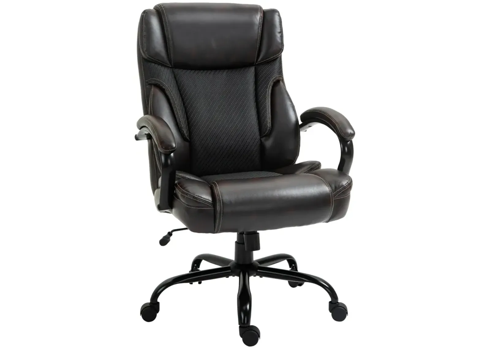 Brown Executive Comfort: 484LBS Big and Tall High Back Office Chair