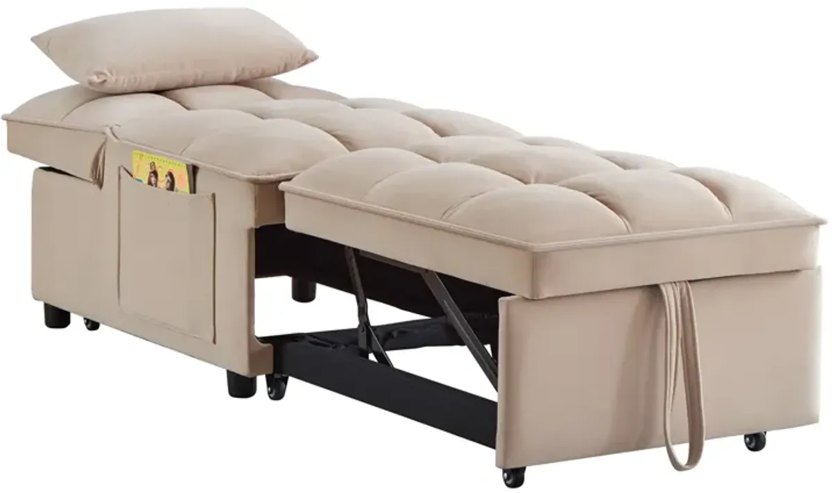 Merax Single Sofa Bed Futon with Storage Pockets