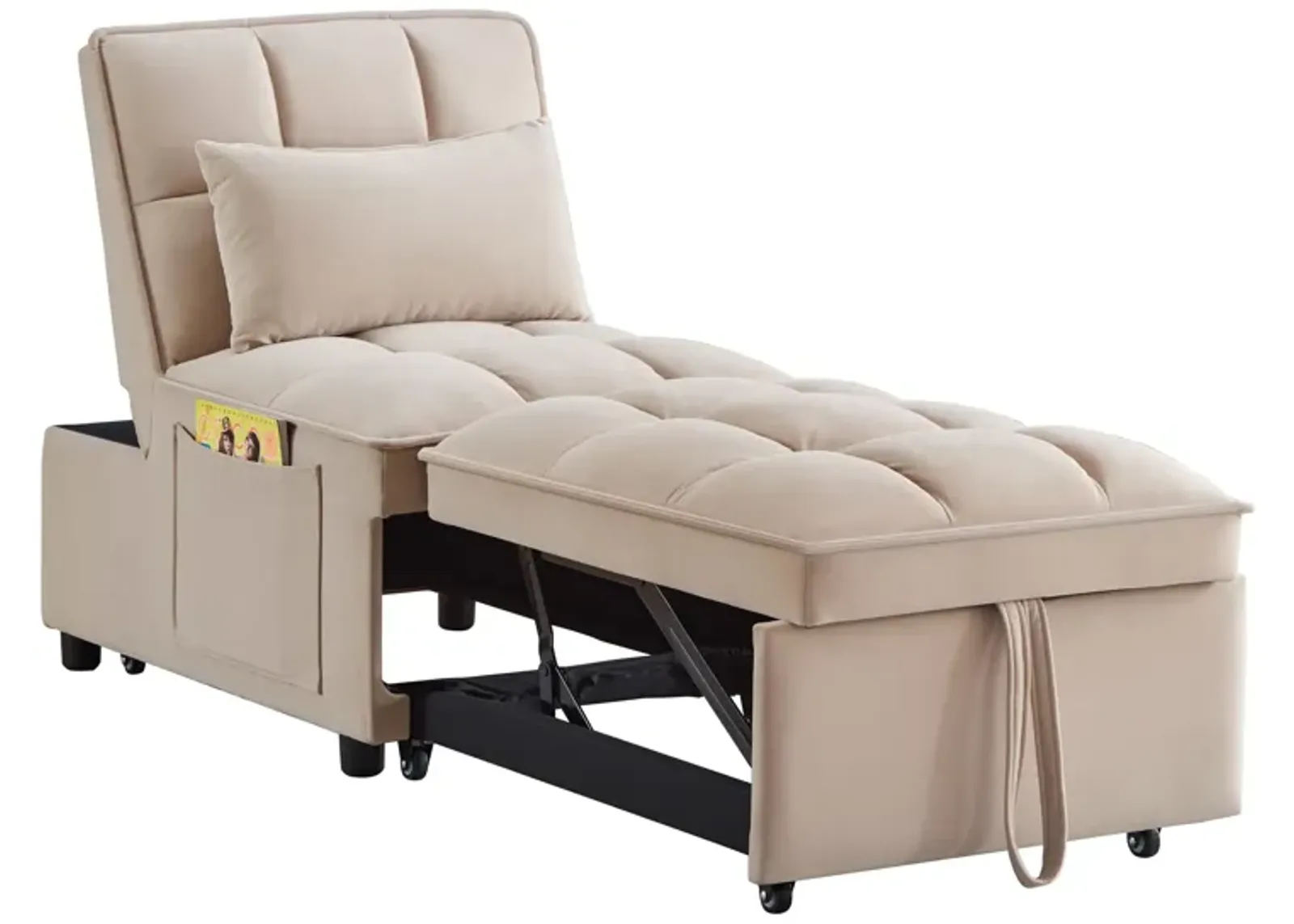 Merax Single Sofa Bed Futon with Storage Pockets