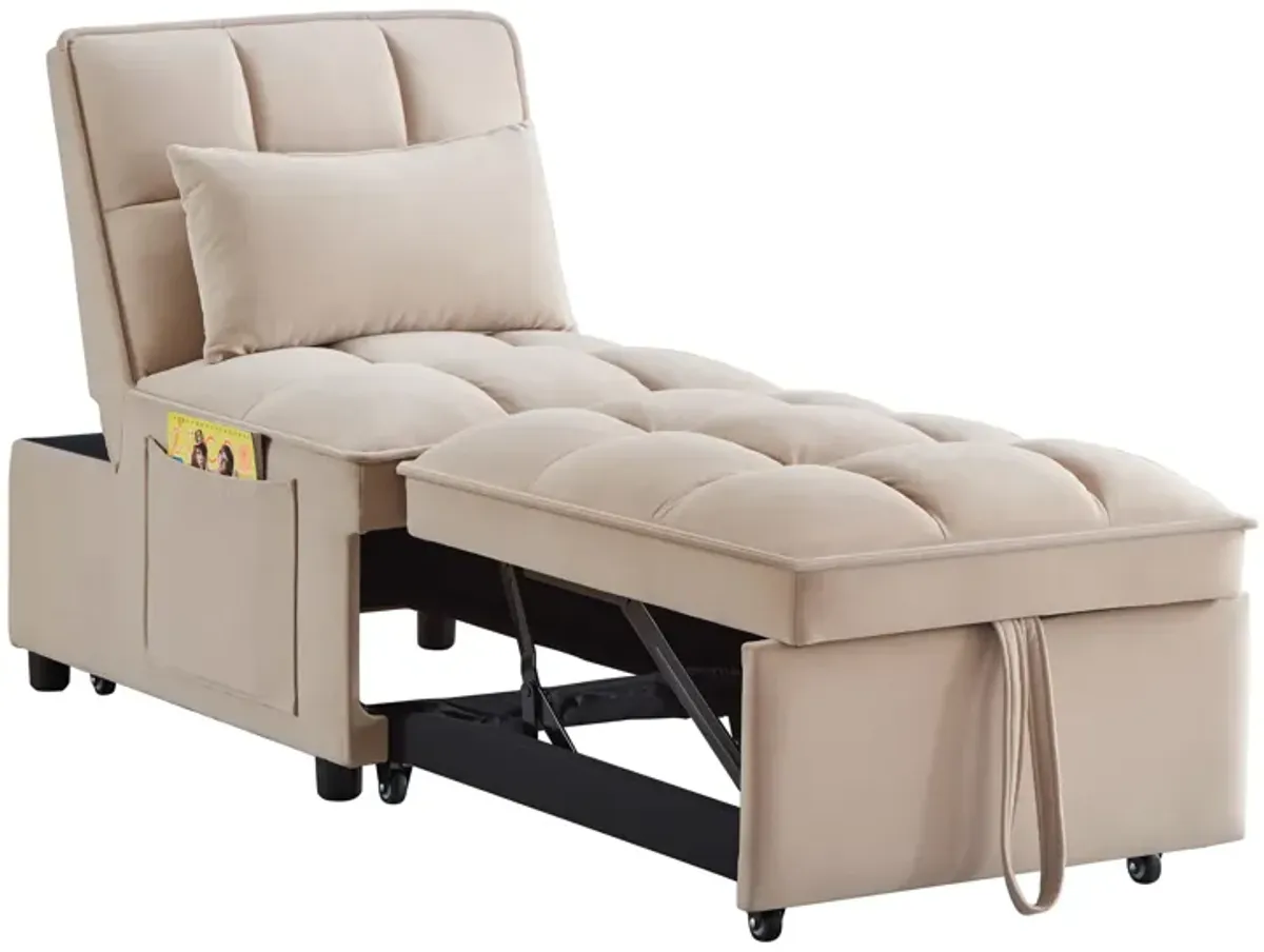 Merax Single Sofa Bed Futon with Storage Pockets