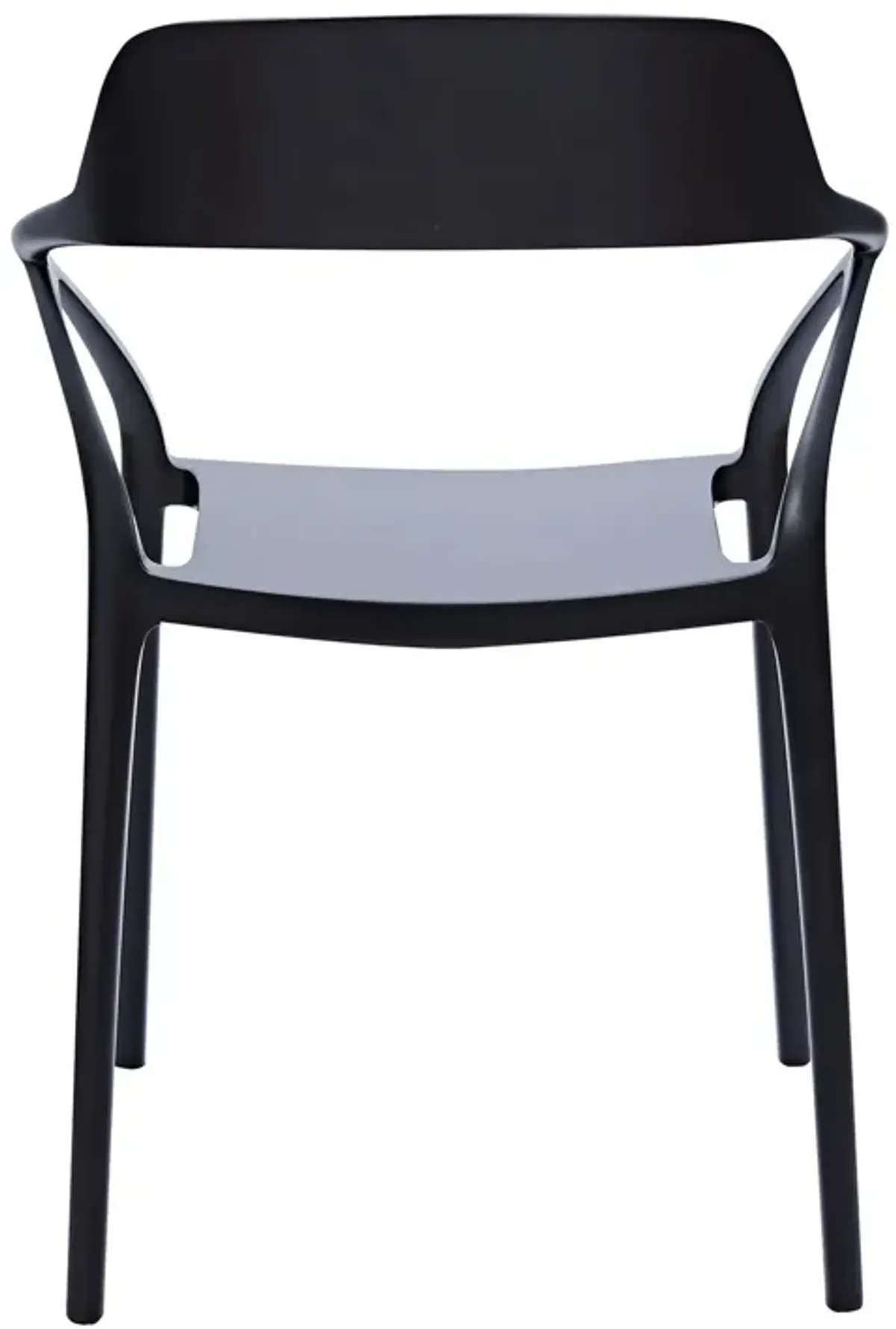 Geni 23 Inch Side Dining Chair Set of 4, Indoor Outdoor, Black Finish - Benzara