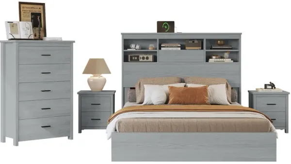 Merax Platform Bed with 2 Nightstands and 1 Dresser Bedroom Sets