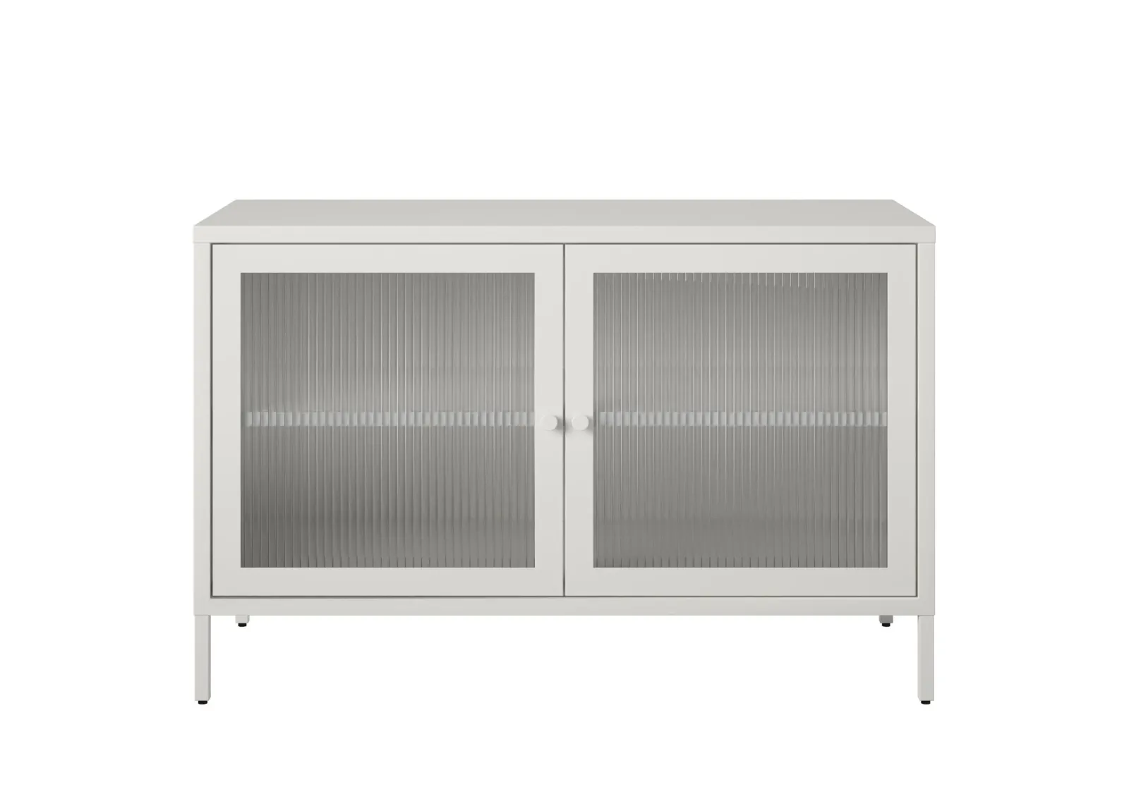 Shadwick Wide 2 Door Accent Cabinet-Fluted Glass Metal Locker