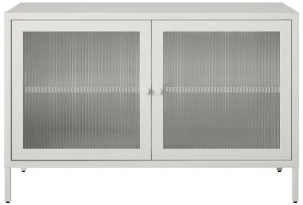 Shadwick Wide 2 Door Accent Cabinet-Fluted Glass Metal Locker
