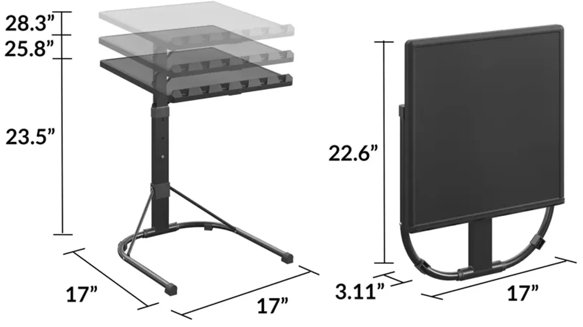 COSCO Multi-Purpose Personal Folding Activity Table with Adjustable Height and Tilt, Gray