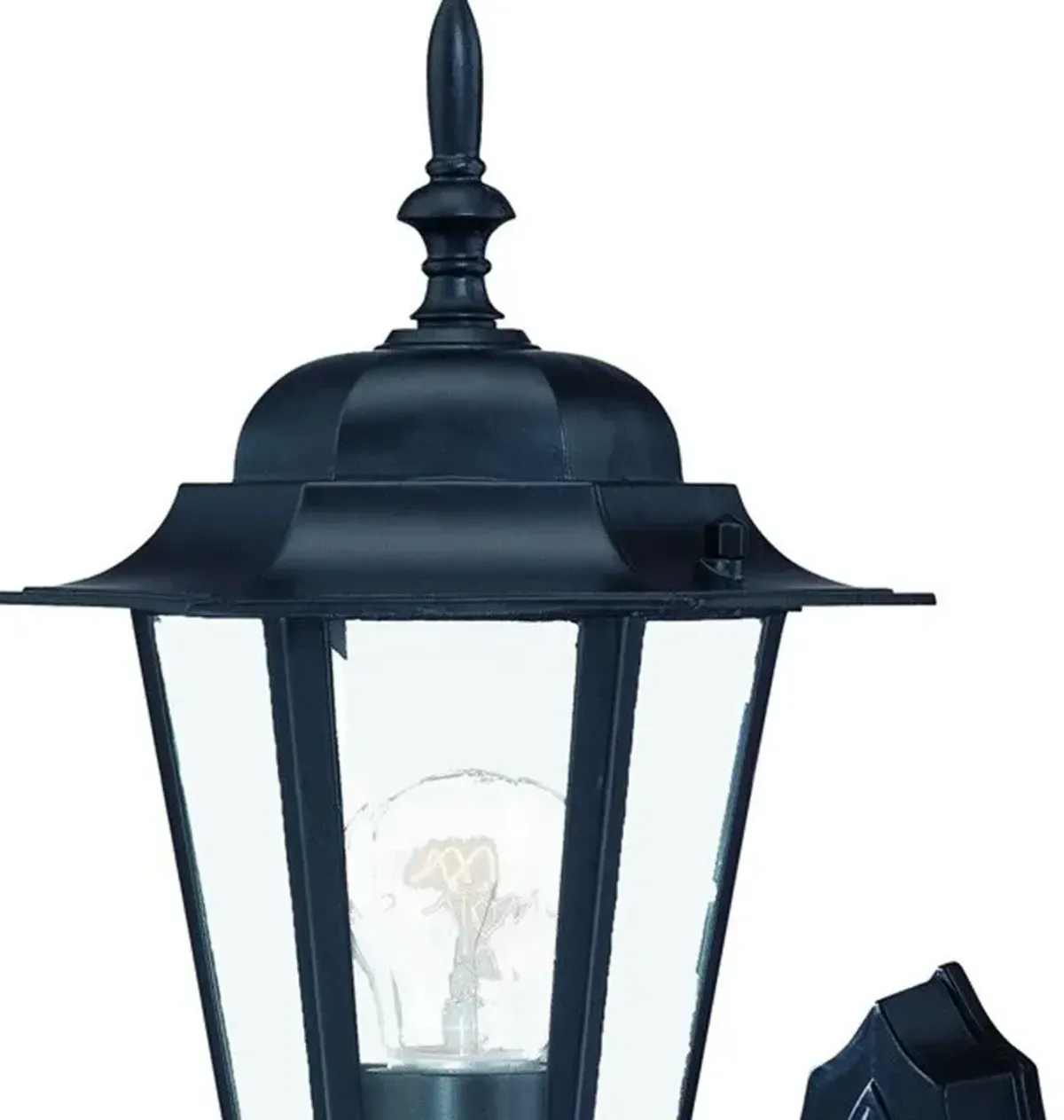 Hivvago Matte Black Glass Lantern Wall Light