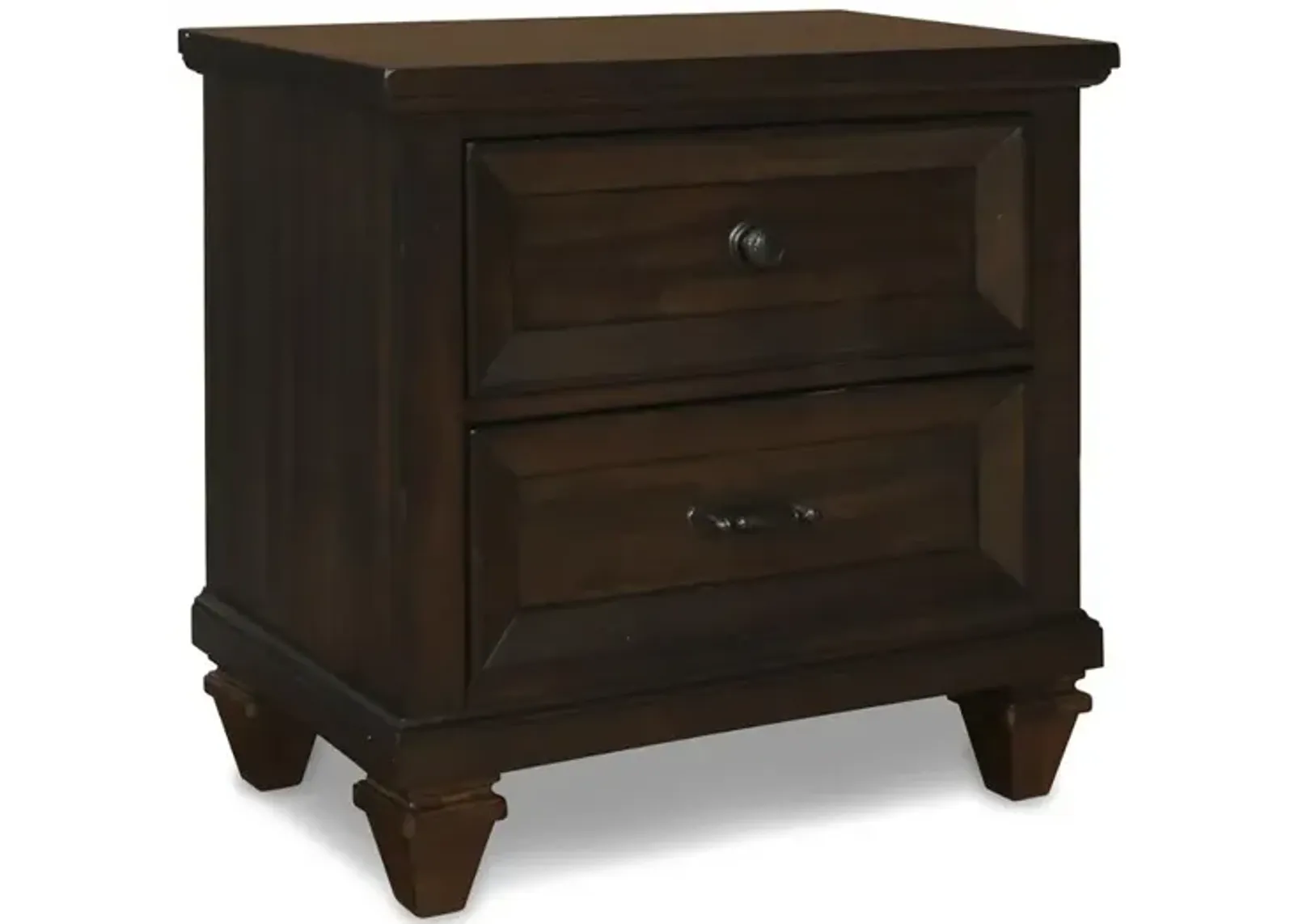 New Classic Furniture Furniture Sevilla Solid Wood 2-Drawer Nightstand in Walnut