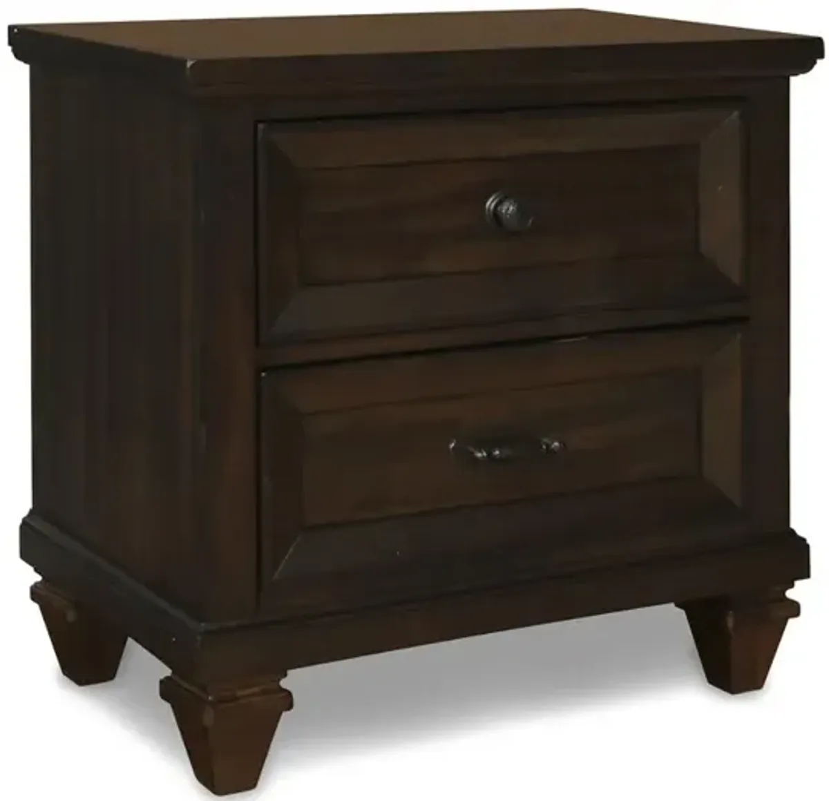 New Classic Furniture Furniture Sevilla Solid Wood 2-Drawer Nightstand in Walnut