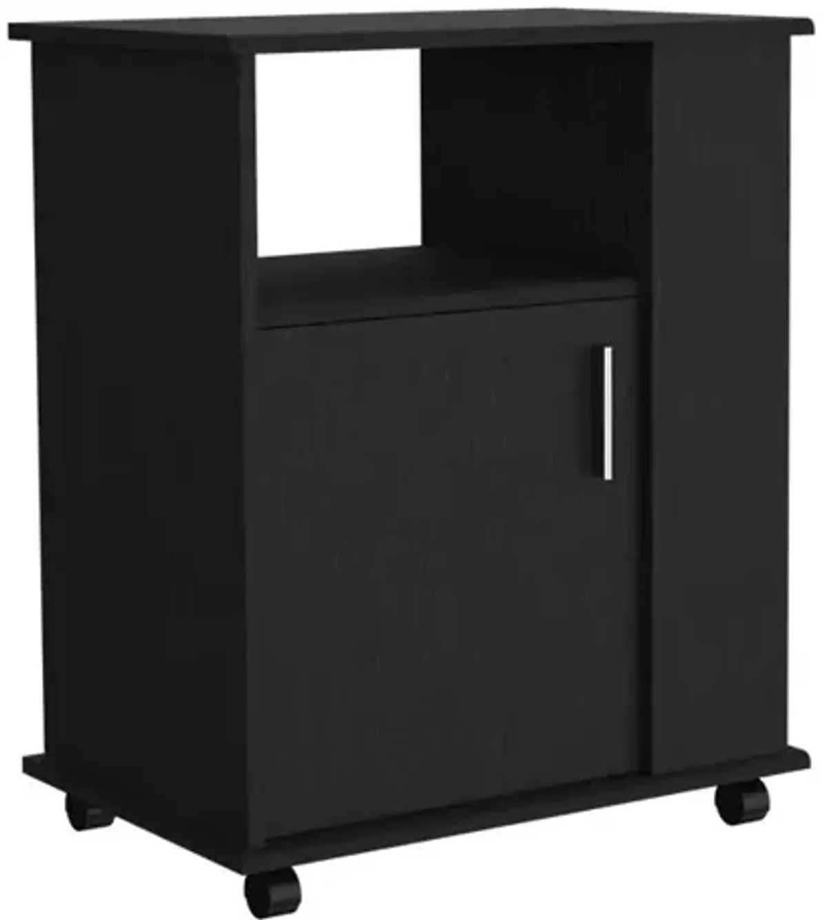 DEPOT E-SHOP Munich Lower Microwave Pantry Single Door Cabinet, Three Lateral Shelves, Two Interior Shelves