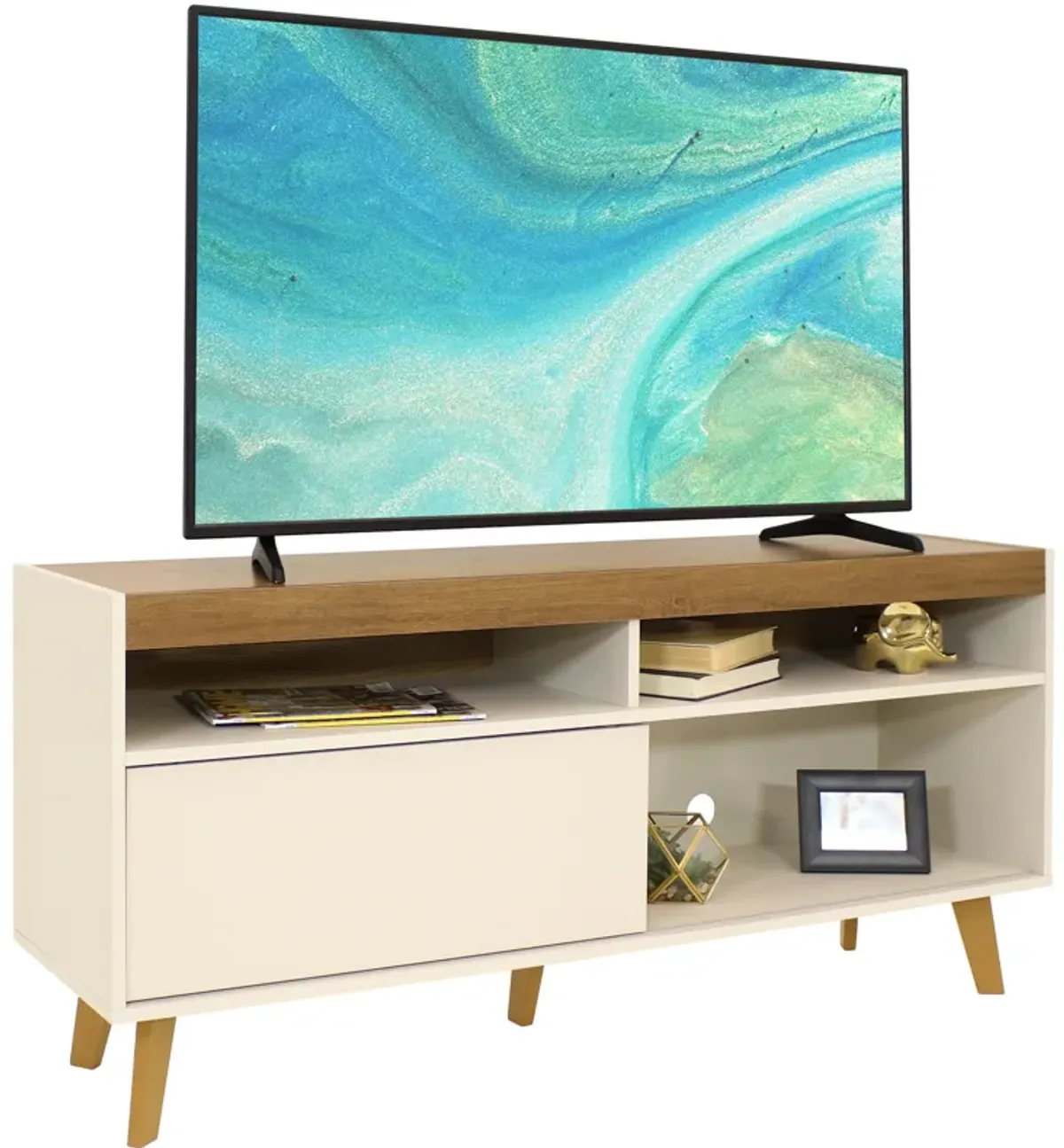 Sunnydaze Mid-Century Modern TV Stand Console for 58" TV