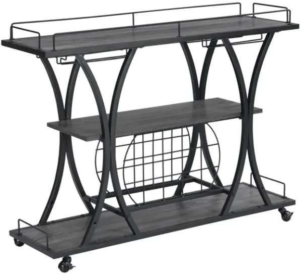Streamdale 3-Tier Industrial Bar Cart with Wheels