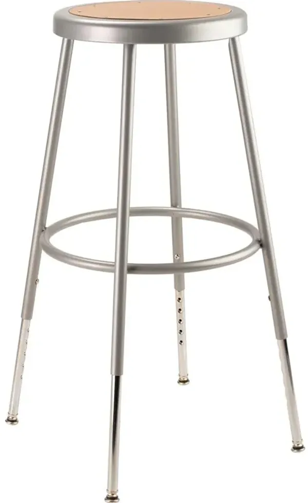 NPS® 25"-33" Height Adjustable Heavy Duty Steel Stool, Grey