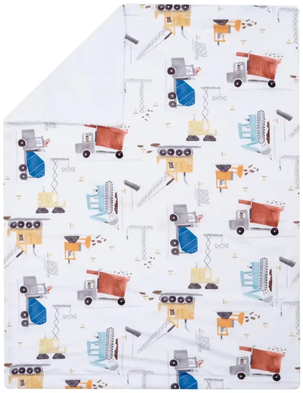 Bedtime Originals Construction Zone White Cozy Fleece Trucks Baby Blanket