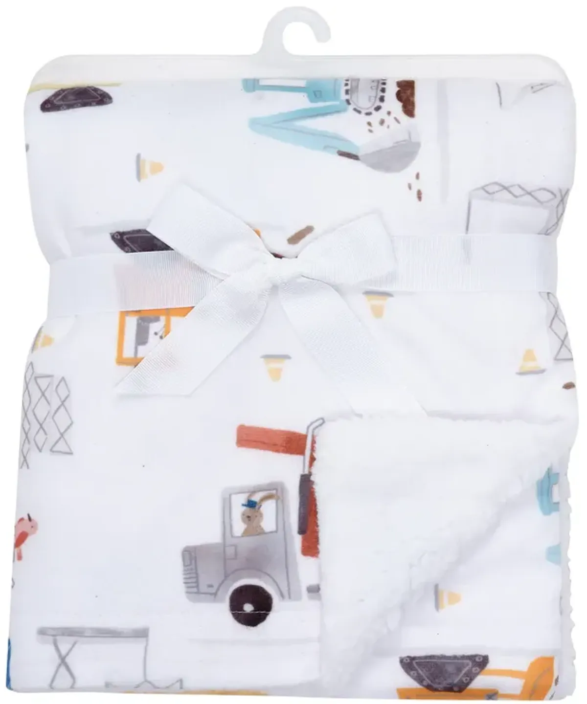 Bedtime Originals Construction Zone White Cozy Fleece Trucks Baby Blanket