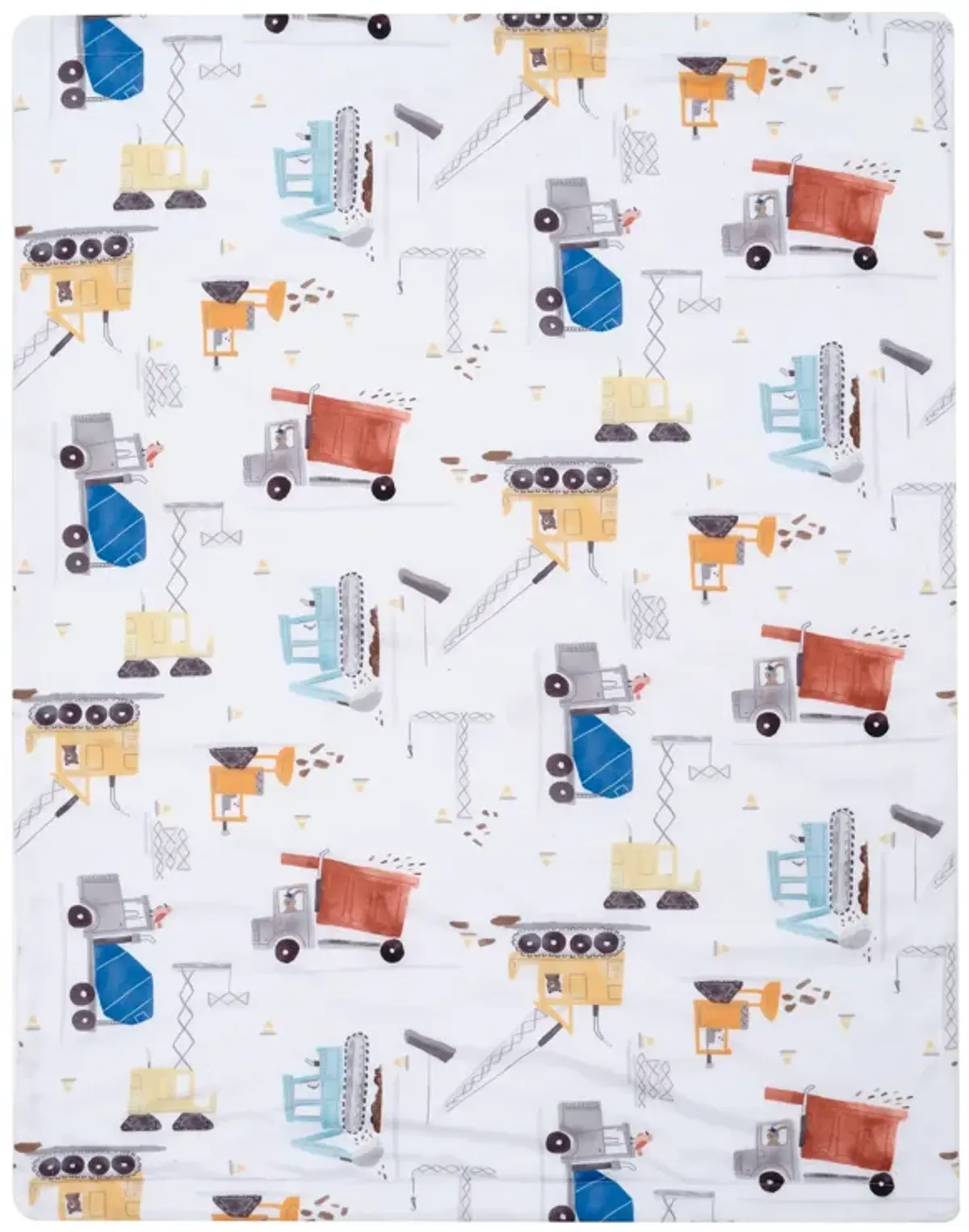 Bedtime Originals Construction Zone White Cozy Fleece Trucks Baby Blanket