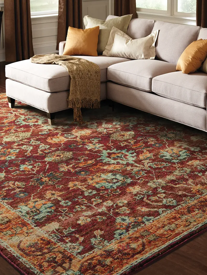 Andorra 5'3" x 7'3" Red Rug