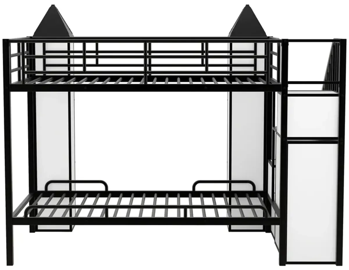 Merax Castle-shaped Bunk Bed with Wardrobe