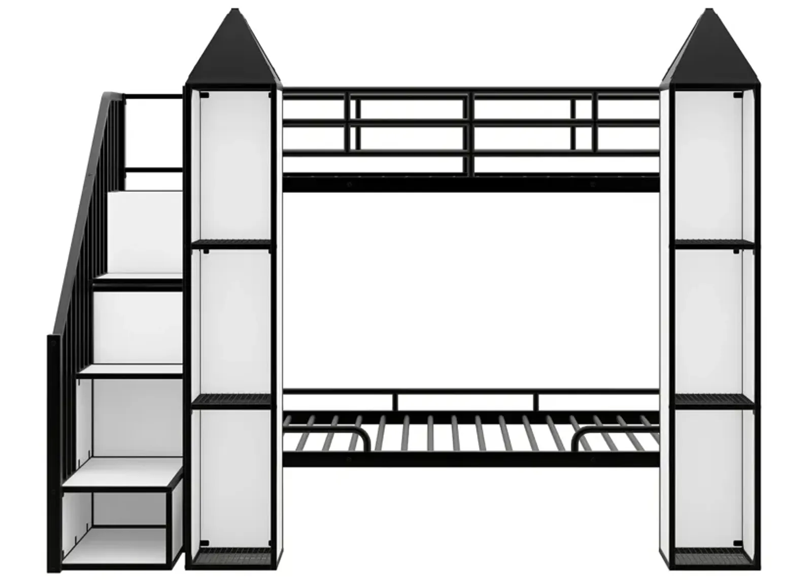 Merax Castle-shaped Bunk Bed with Wardrobe