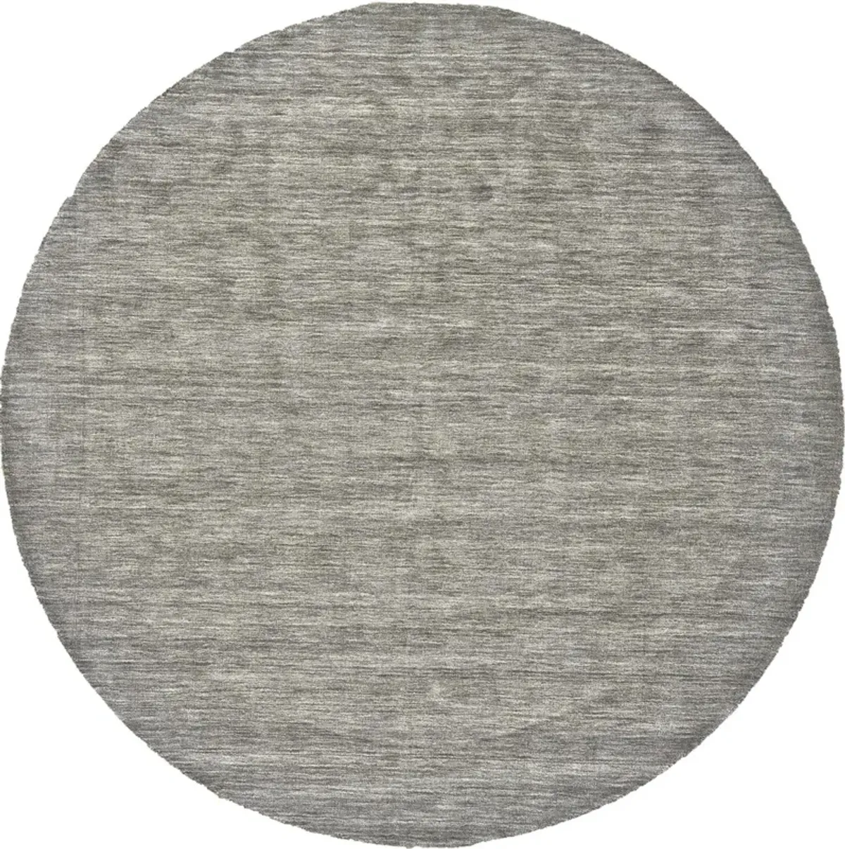 8 gray And Ivory Round Wool Hand Woven Stain Resistant Area Rug