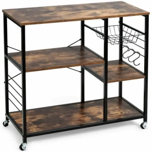 Rolling Industrial Kitchen Baker’s Storage Shelf