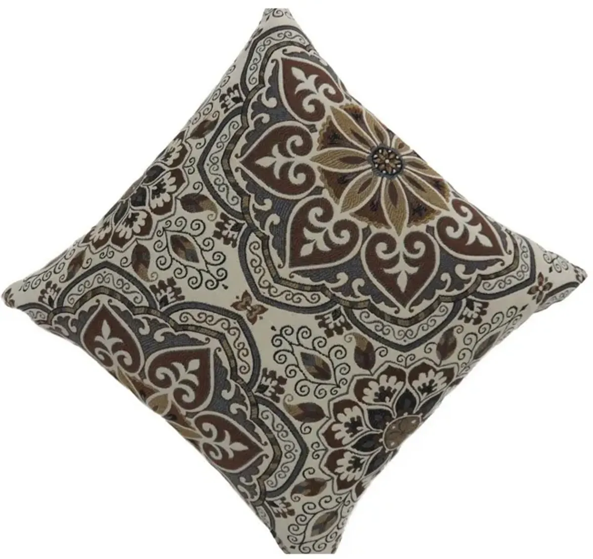 Contemporary Style Medallion Patterned Set of 2 Throw Pillow, Multicolor-Benzara