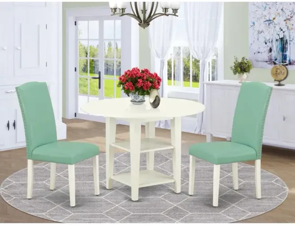 East West Furniture Dining Room Set Linen White