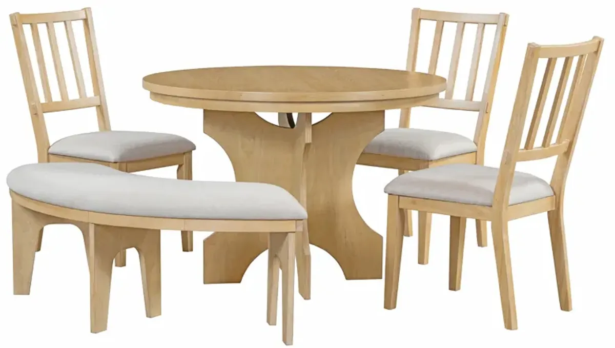 Merax 5-piece Rustic Charm Round Table Dining Set