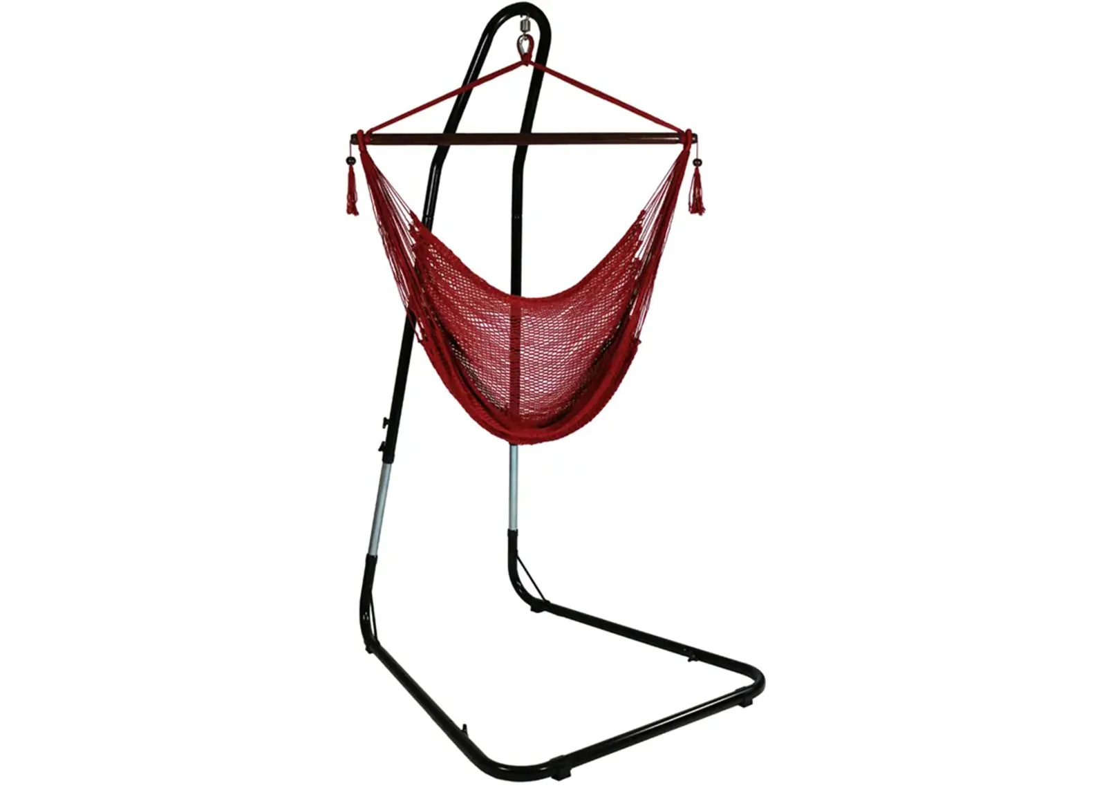 Sunnydaze Extra Large Hammock Chair with Adjustable Steel Stand - Red