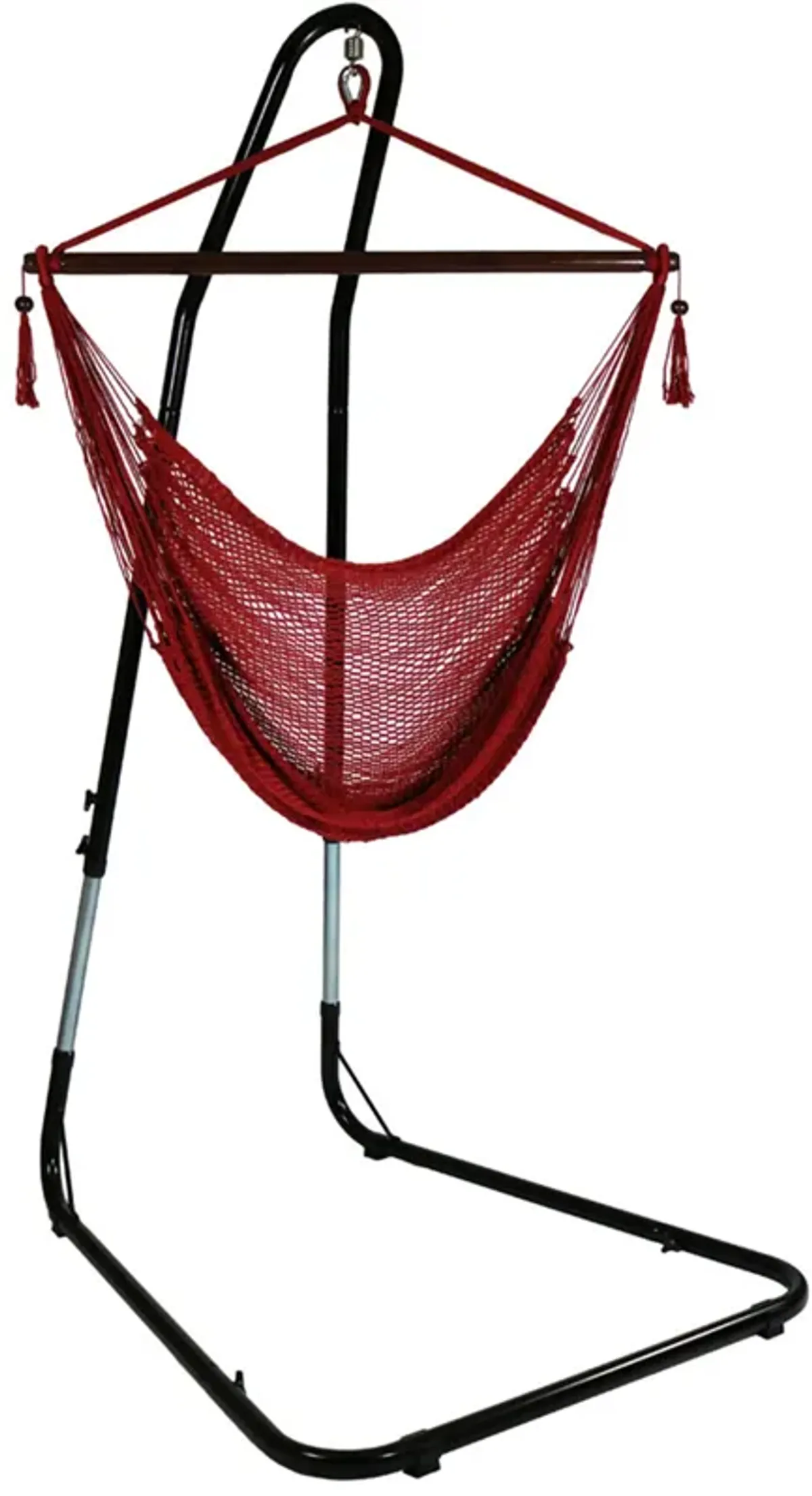 Sunnydaze Extra Large Hammock Chair with Adjustable Steel Stand - Red