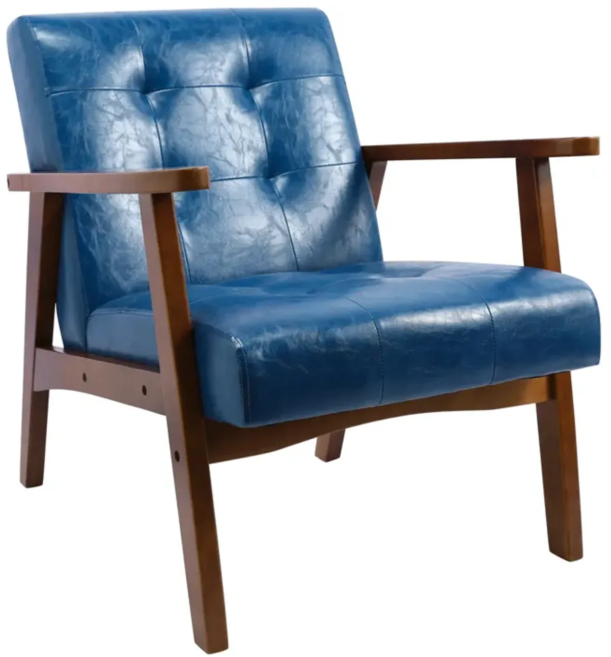 Accent Chair Mid-Century Modern Faux Leather ArmChair,Green